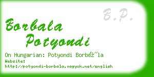 borbala potyondi business card